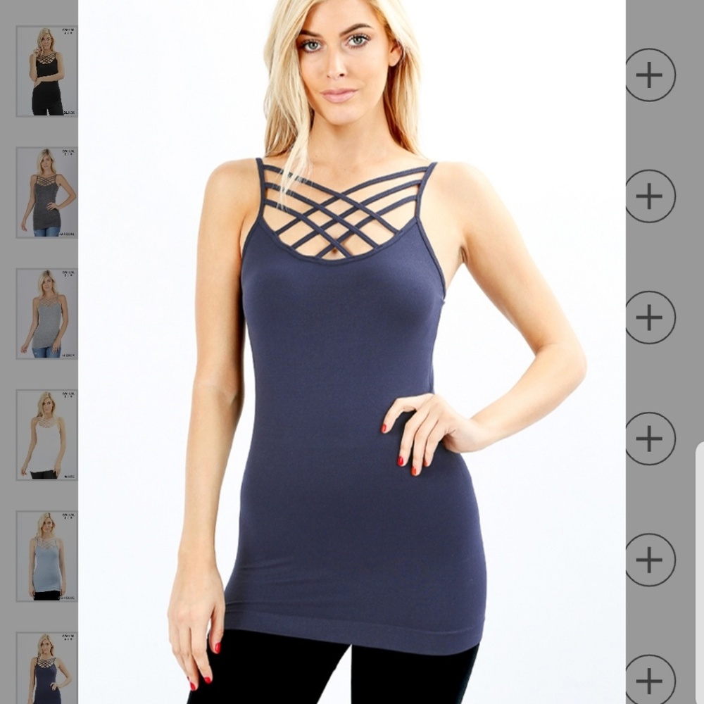 Zenana outfitters seamless triple criss-cross cami